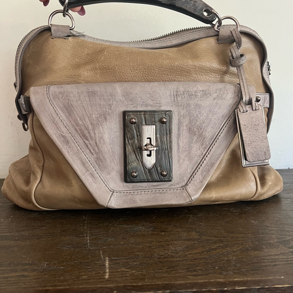Joy Gryson Noemi Two Tone Leather Women's Satchel Handbag